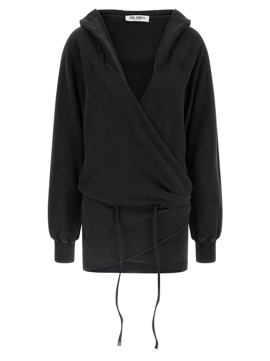 The Attico Black Cotton Short Dress