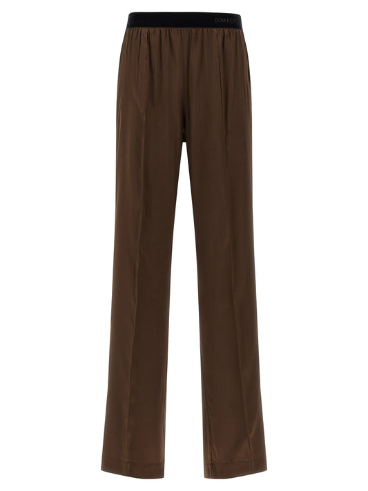 Tom Ford Brown Silk Casual Pants