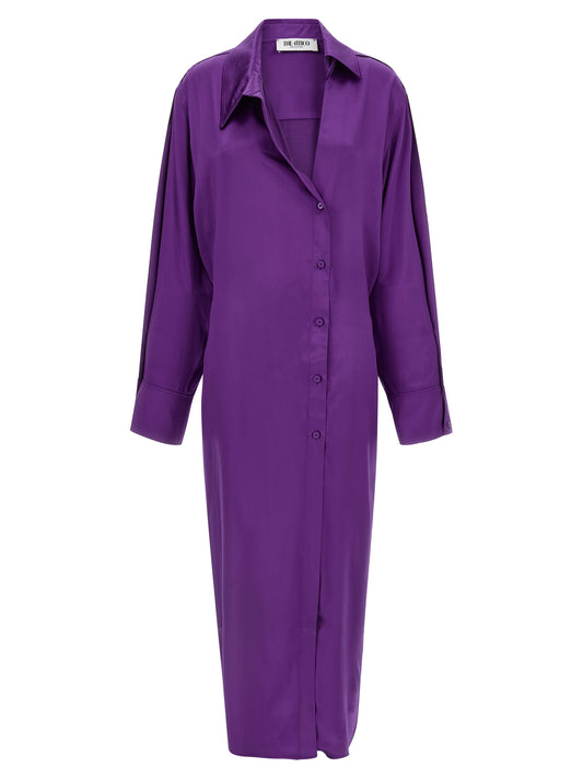 The Attico Purple Rayon Midi Dress