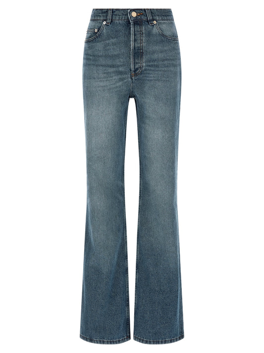 A.P.C. Blue Cotton Flared Jeans
