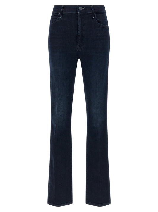 Mother Denim Blue Cotton Flared Jeans