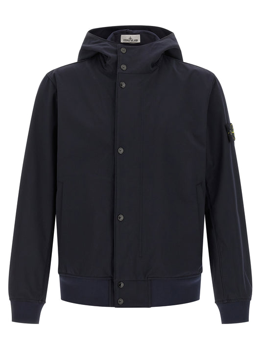 Stone Island Blue Polyester Shell Jacket