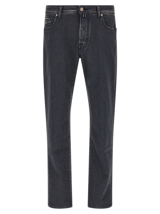 Jacob Cohen Gray Cotton Straight-Leg Jeans