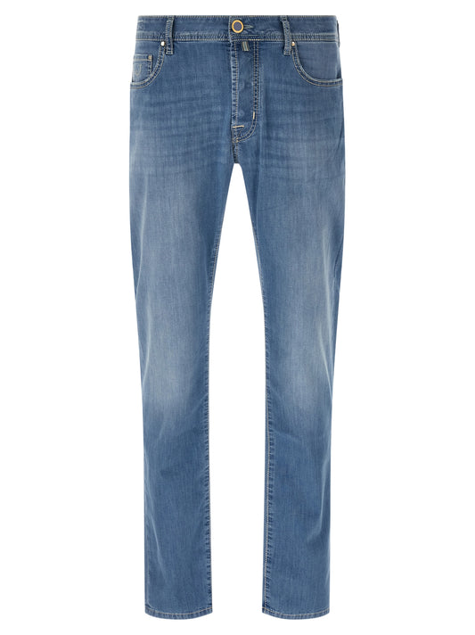 Jacob Cohen Blue Cotton Straight-Leg Jeans