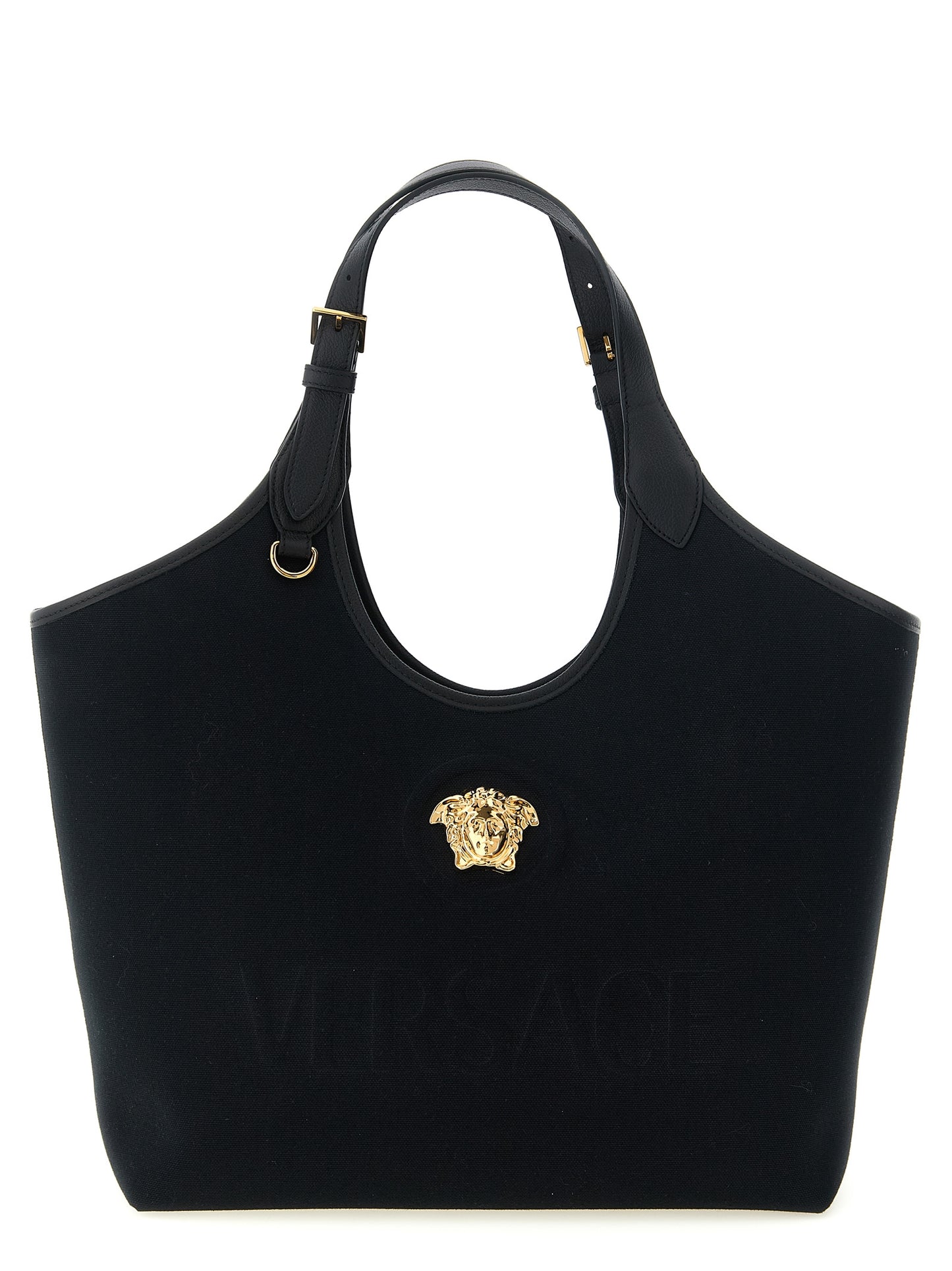 Versace Black Cotton Tote Bag