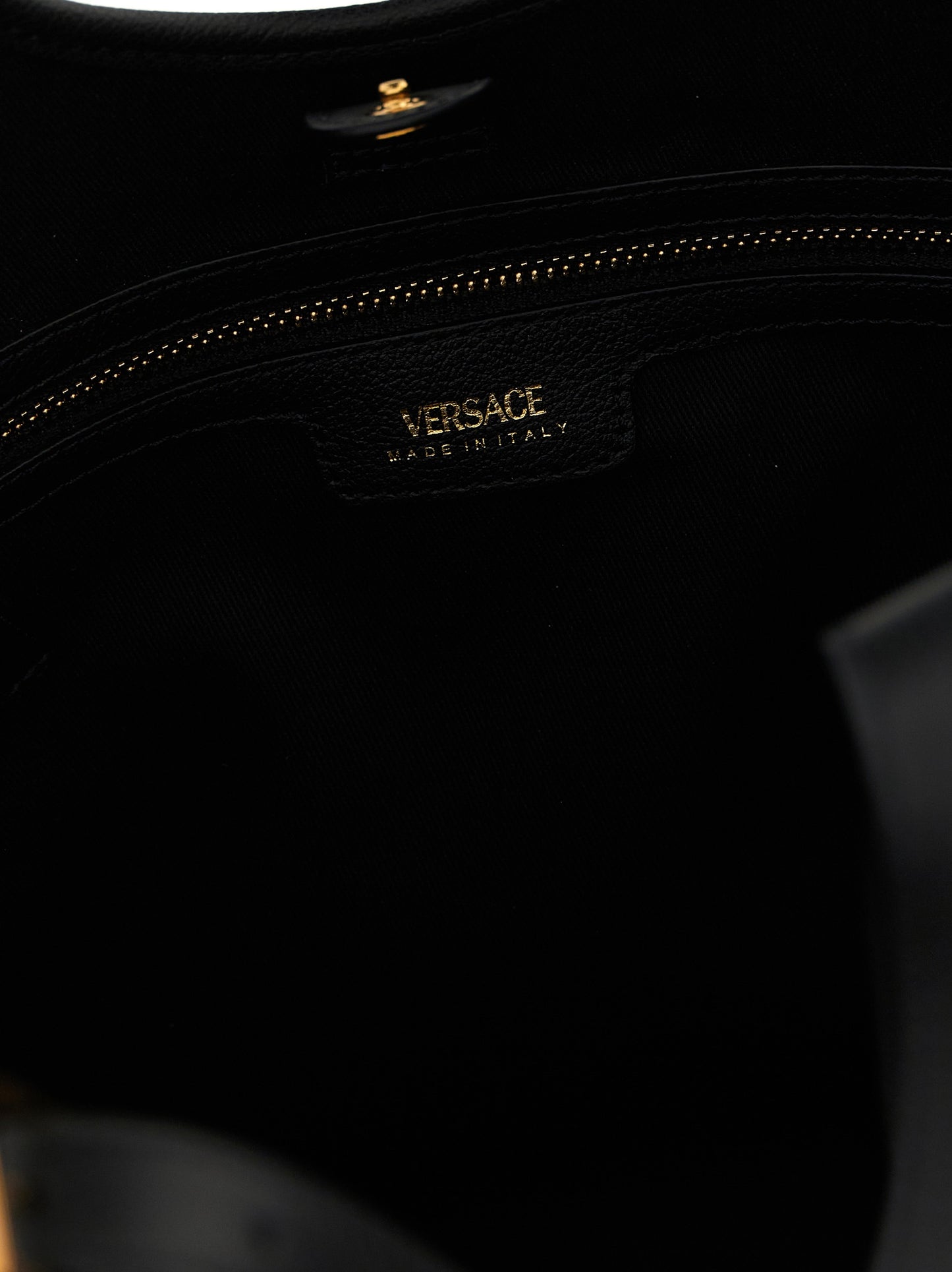 Versace Black Cotton Tote Bag