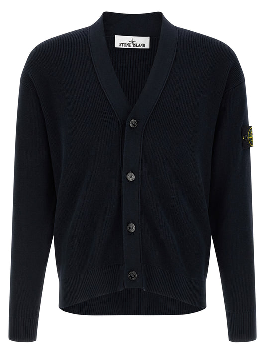 Stone Island Blue Cotton Cardigan