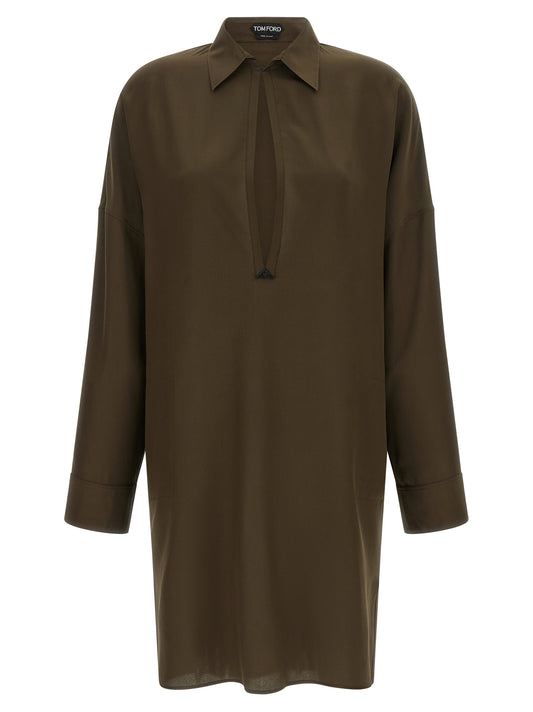 Tom Ford Bicolor Silk Midi Dress