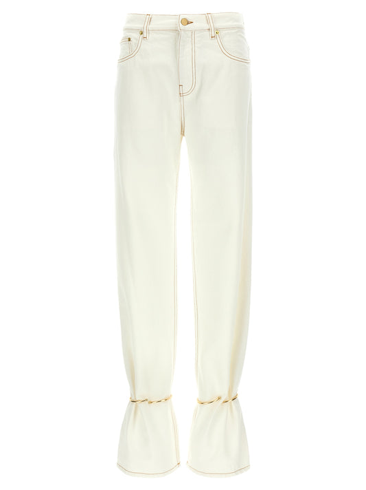 Darkpark White Cotton Straight-Leg Jeans