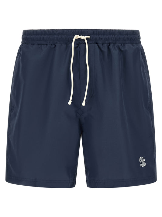 Brunello Cucinelli Blue Polyester Swim Shorts
