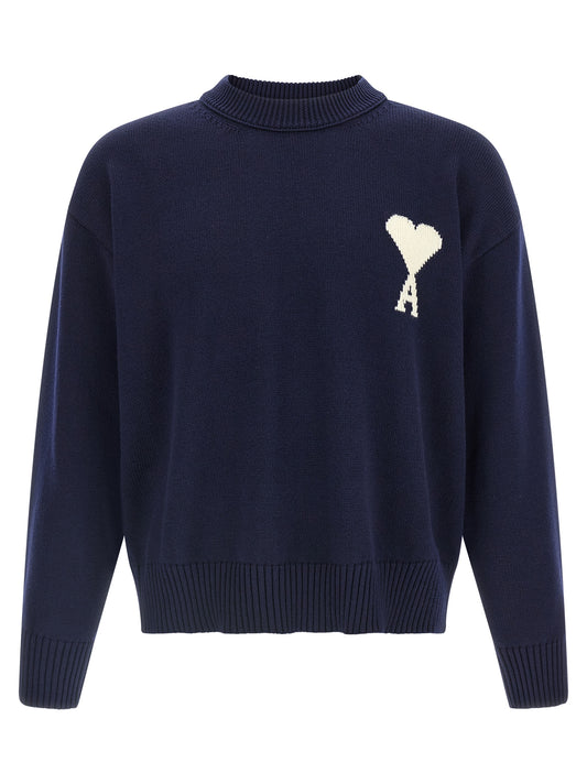 Ami Paris Blue Wool Cardigan