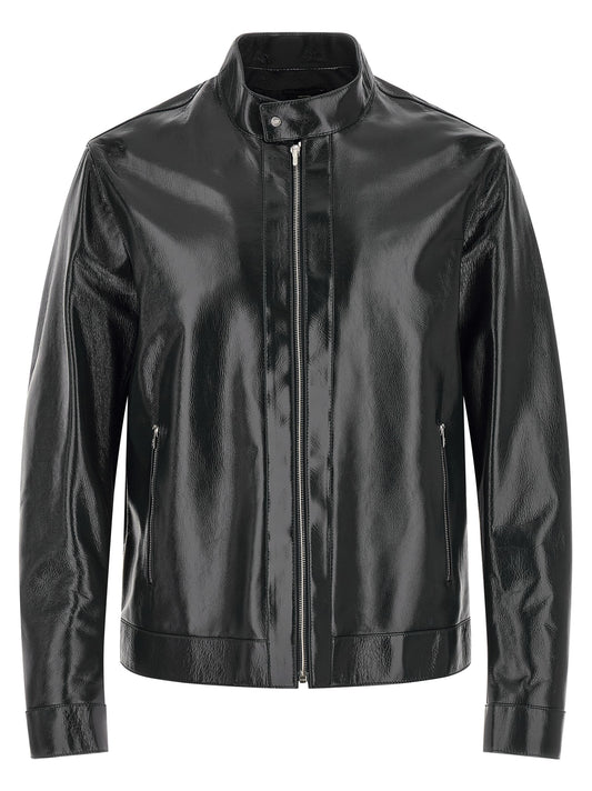 Fendi Blue Lamb Leather Leather Jacket