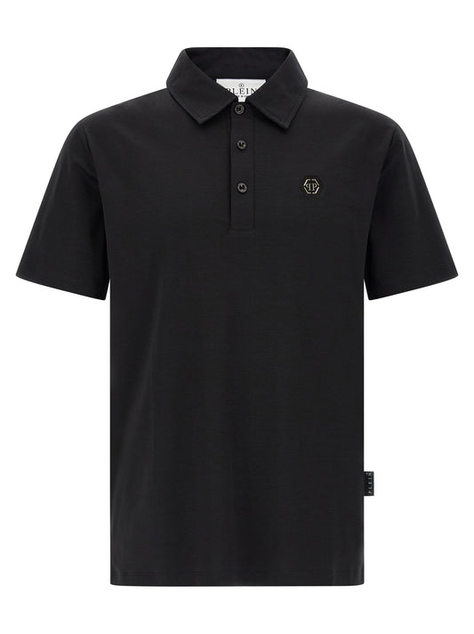 Philipp Plein Black Cotton Polo Shirt