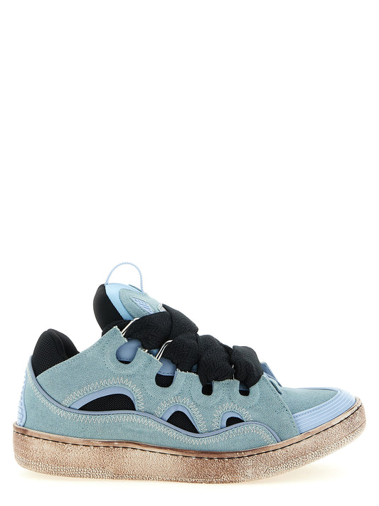 Lanvin Blue Cotton Athletic Sneakers
