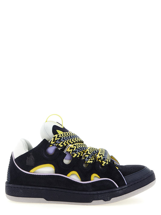 Lanvin Blue Calfskin Athletic Sneakers