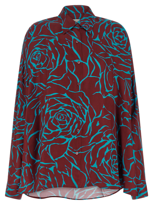 Dries Van Noten Bordeaux Viscose Blouse