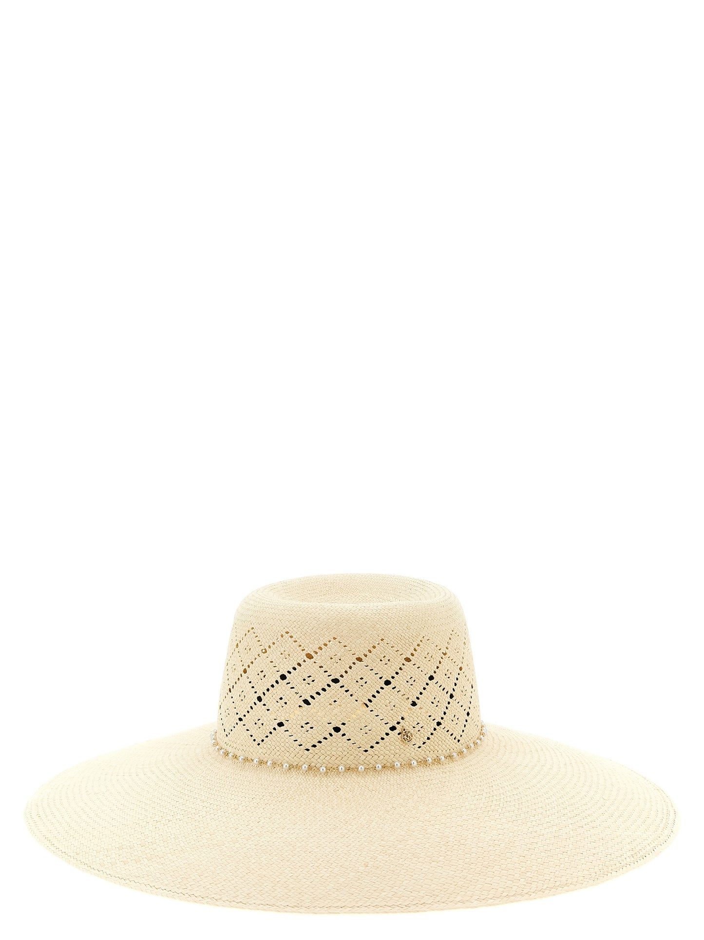 Maison Michel Beige Fabric Sunhat