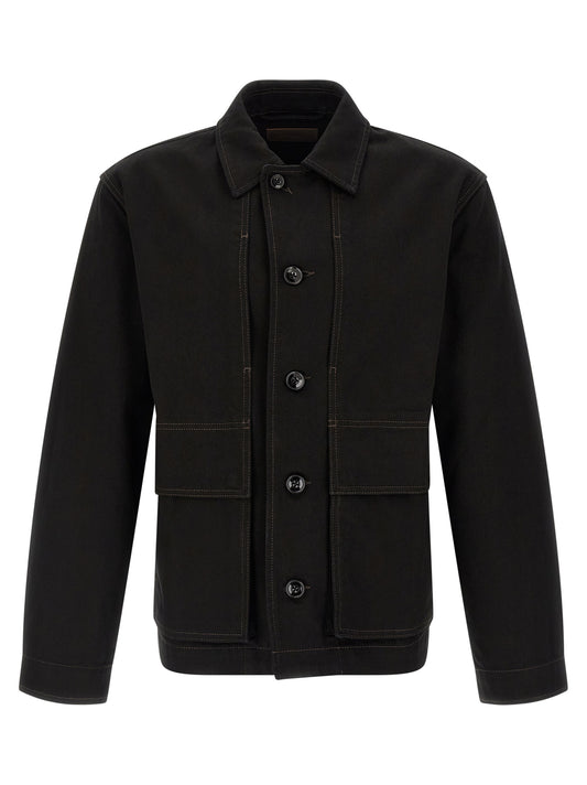 Lemaire Black Cotton Denim Jacket