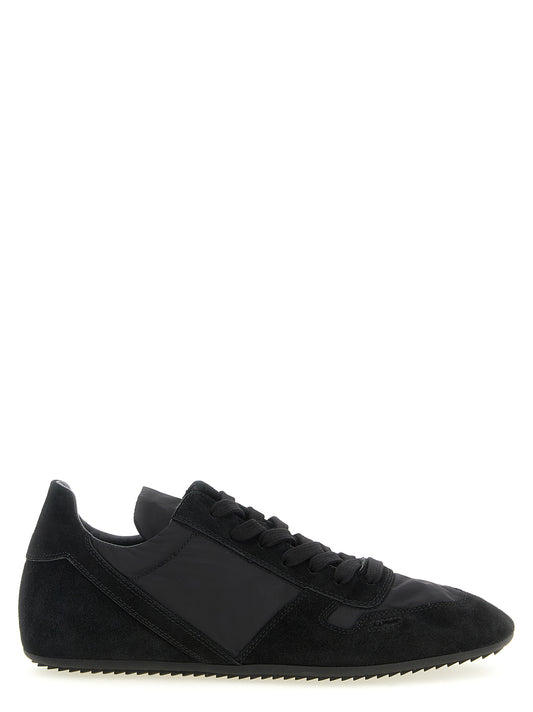 Rick Owens Black Calfskin Athletic Sneakers