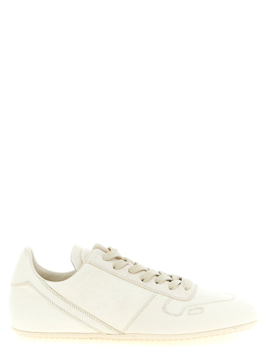 Rick Owens White Lamb Leather Low Top Sneakers