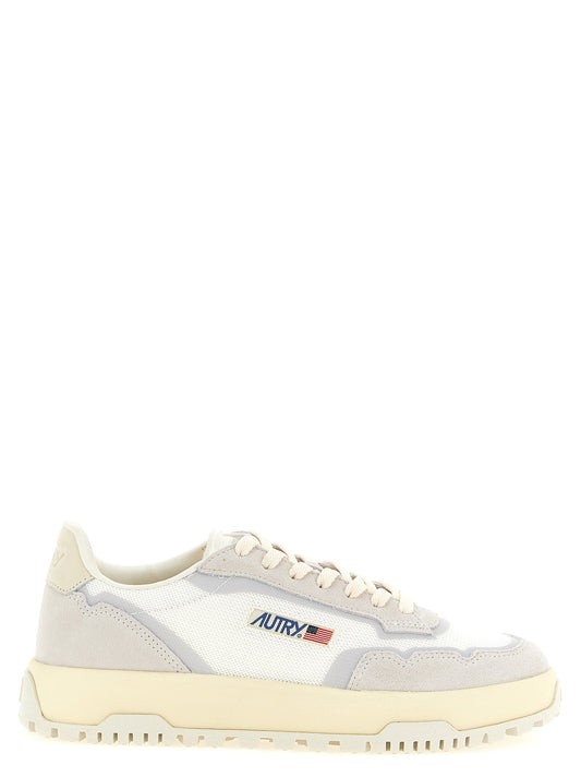 Autry Gray Cotton Low Top Sneakers