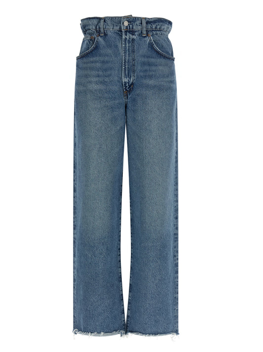 Agolde Blue Cotton Straight-Leg Jeans