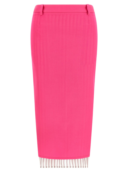 The Attico Fuchsia Virgin Wool Midi Skirt