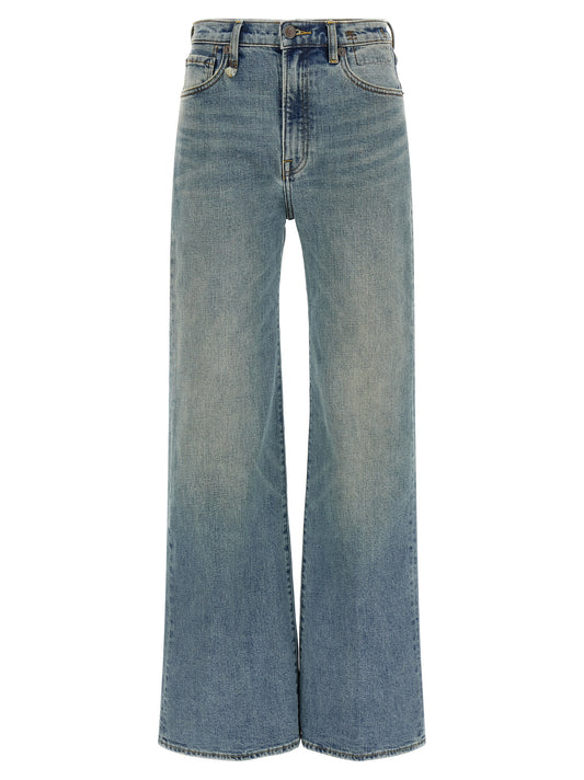 R13 Blue Cotton Flared Jeans