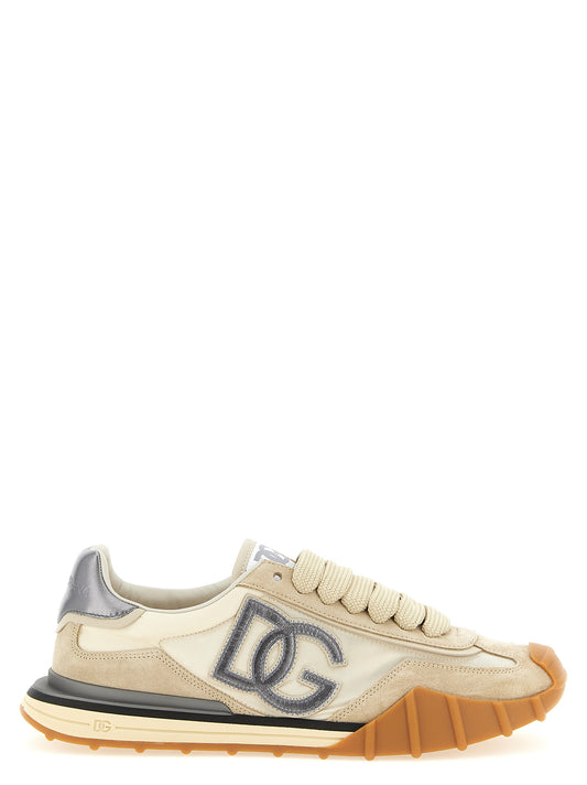Dolce & Gabbana Silver Calfskin Athletic Sneakers