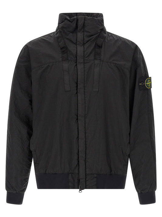 Stone Island Black Polyamide Bomber