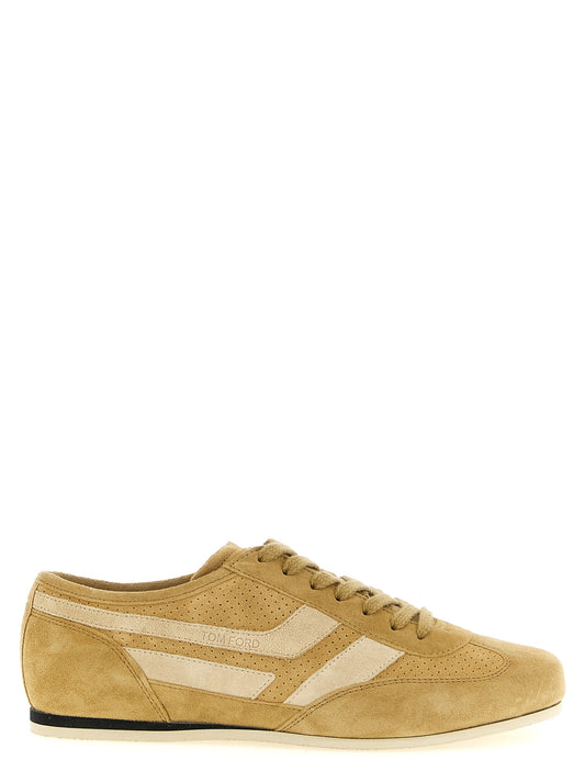 Tom Ford Beige Calfskin Sneakers