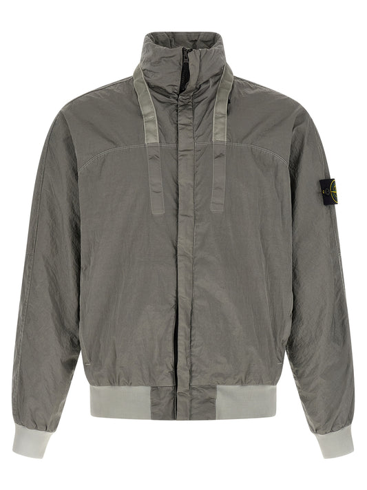 Stone Island Gray Polyamide Bomber