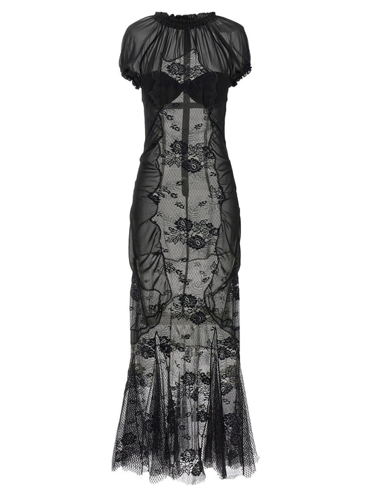 The Attico Black Cotton Midi Dress