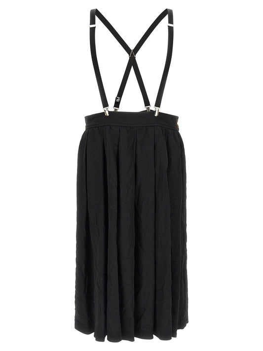 Comme Des Garçons Black Polyester Midi Skirt