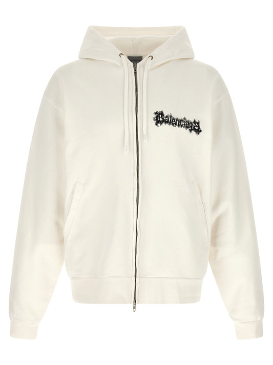 Balenciaga White Cotton Sweatshirt