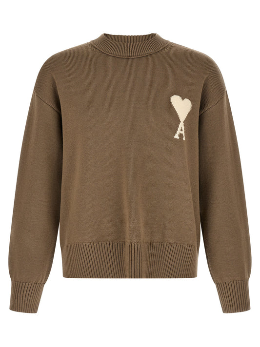 Ami Paris Beige Wool Cardigan