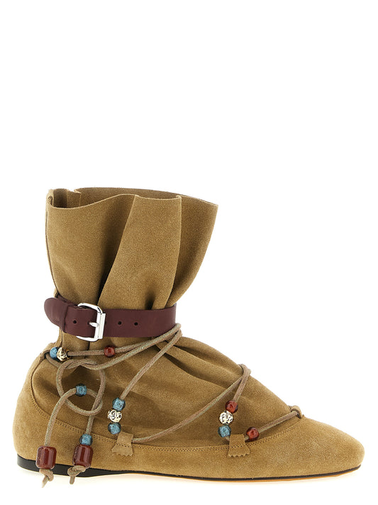 Isabel Marant Beige Calfskin Ankle Boots