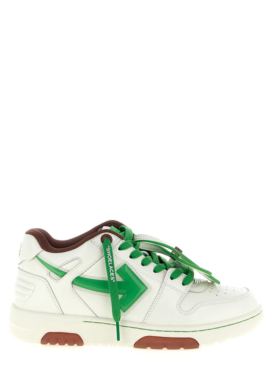 Off-White Bicolor Leather Athletic Sneakers
