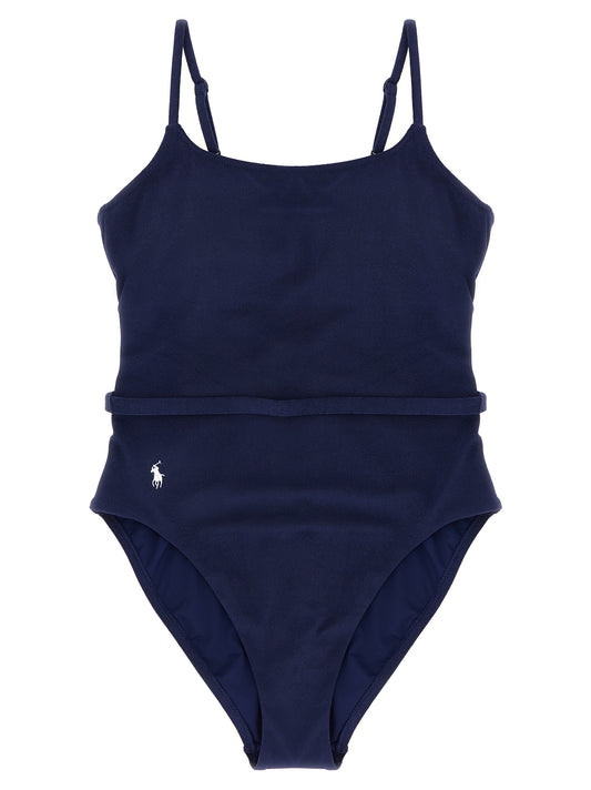Polo Ralph Lauren Blue Polyester One-Piece Swimsuit