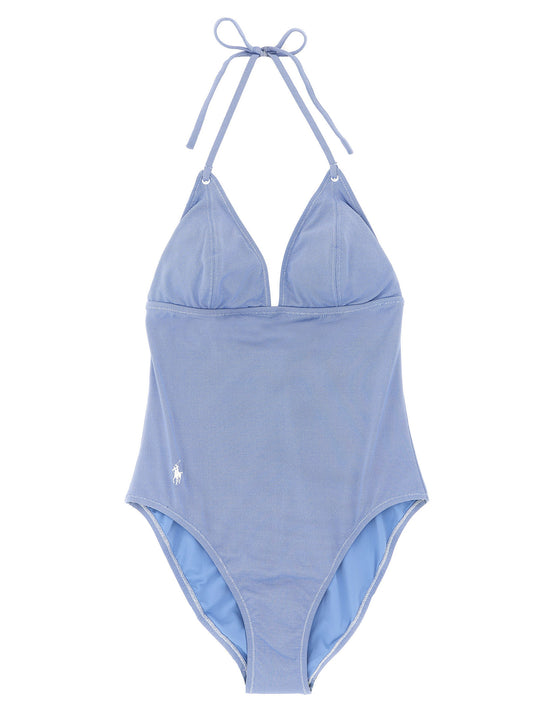 Polo Ralph Lauren Blue Nylon One-Piece Swimsuit