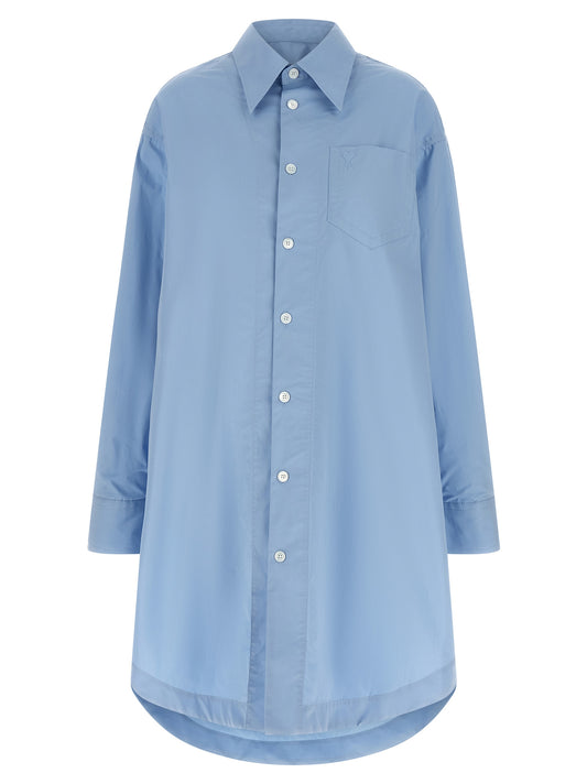 Ami Paris Blue Cotton Midi Dress