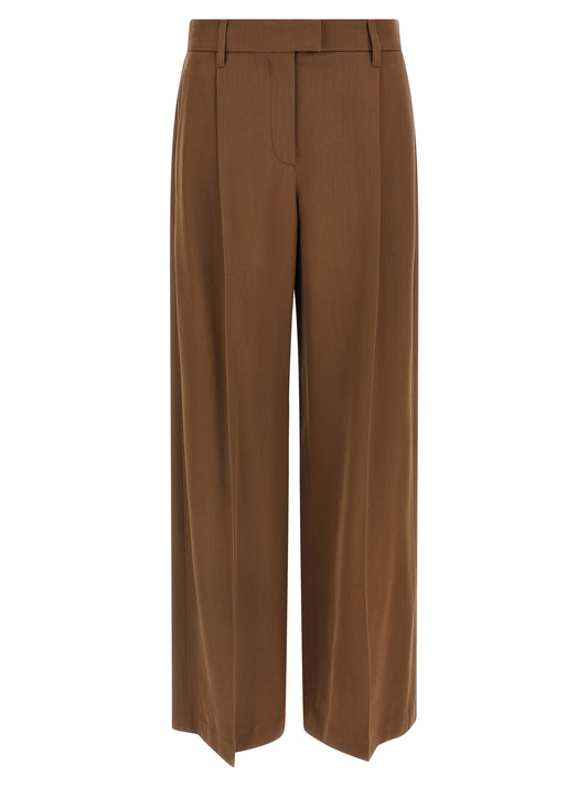Brunello Cucinelli Brown Virgin Wool Casual Pants