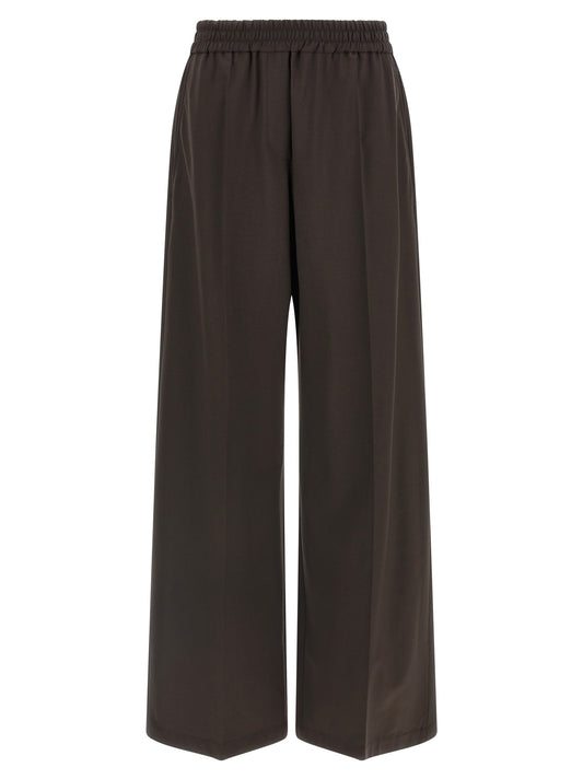 Brunello Cucinelli Brown Virgin Wool Casual Pants