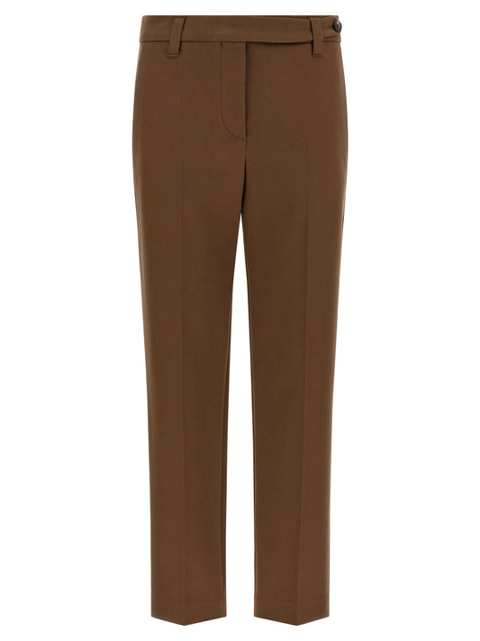 Brunello Cucinelli Brown Cotton Cropped Pants