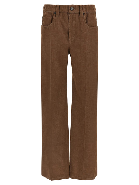 Brunello Cucinelli Brown Cotton Jeans Denim