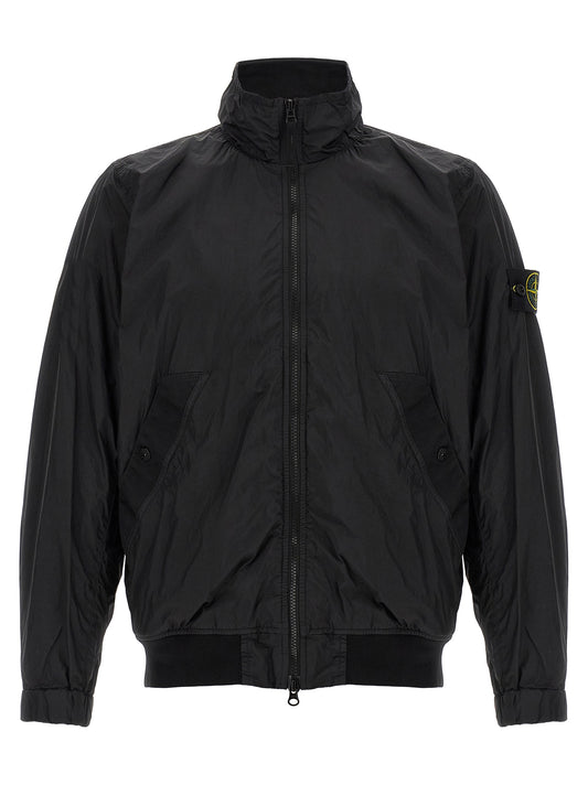 Stone Island Black Polyamide Full-Length Jacket