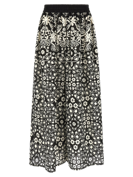 Max Mara Bicolor Cotton Flared Pants