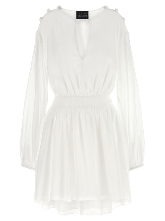 Giovanni Bedin White Cotton Short Dress