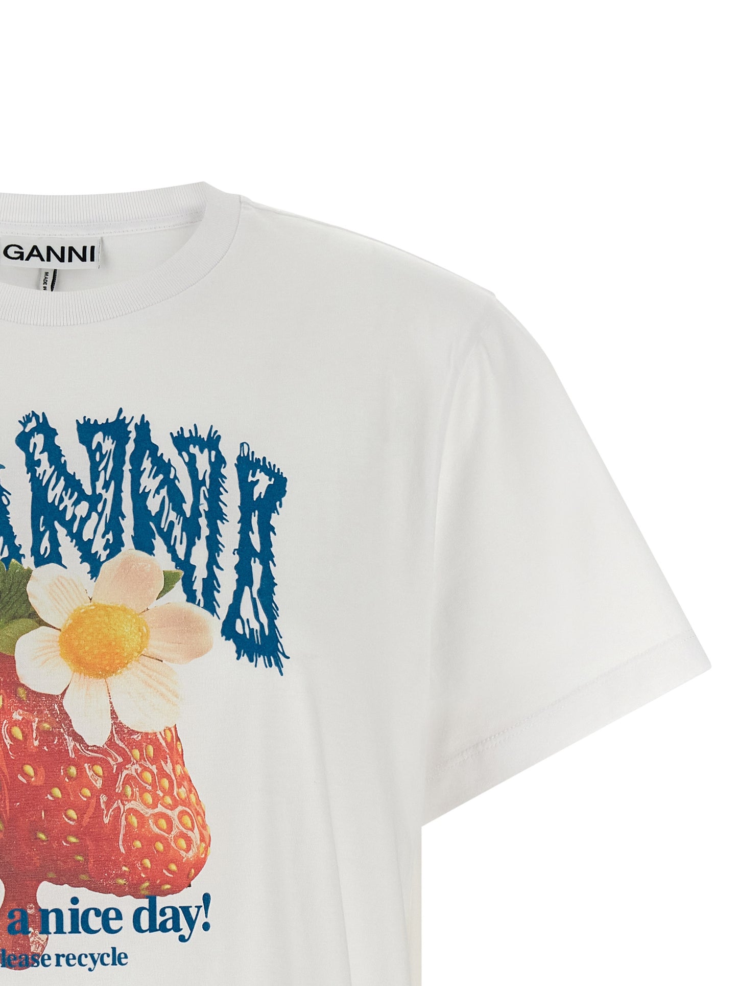 Ganni White Organic Cotton T-Shirt