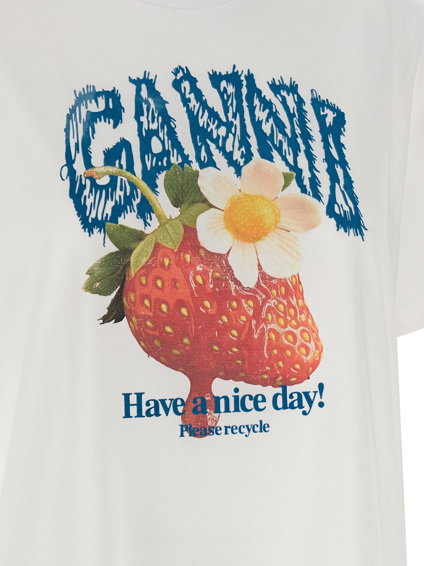 Ganni White Organic Cotton T-Shirt